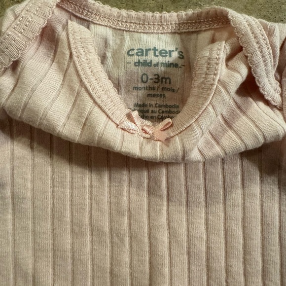 2 PACK- Ribbed Long Sleeve Baby Onesies - Pink - Picture 3 of 5
